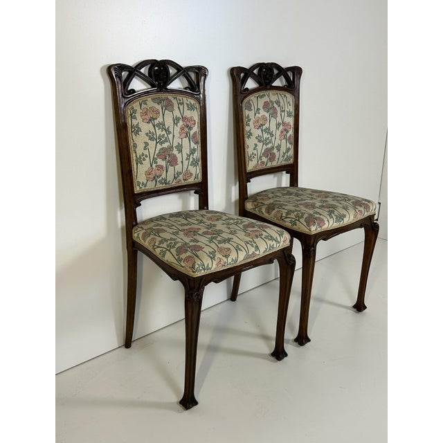 Brown Antique Liberty Chairs by Vittorio Valabrega, 1902, Set of 6 For Sale - Image 8 of 18