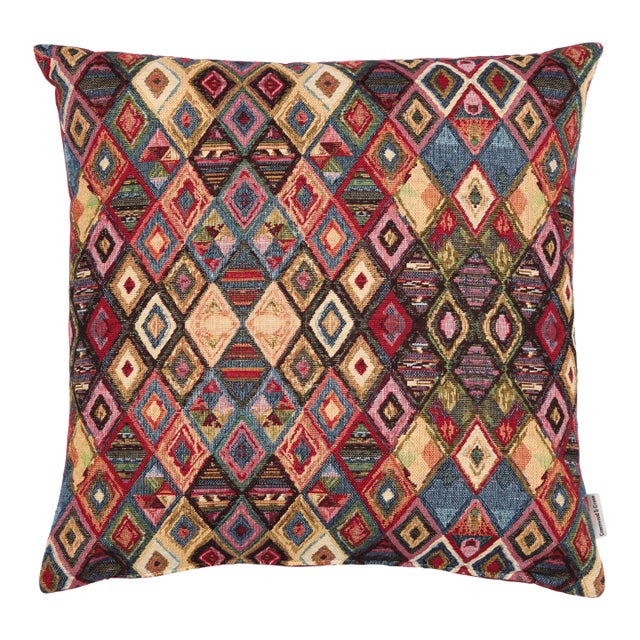 Inca Geometric Woven Cushion With Feather Filler - 42x42cm (17"x17") For Sale