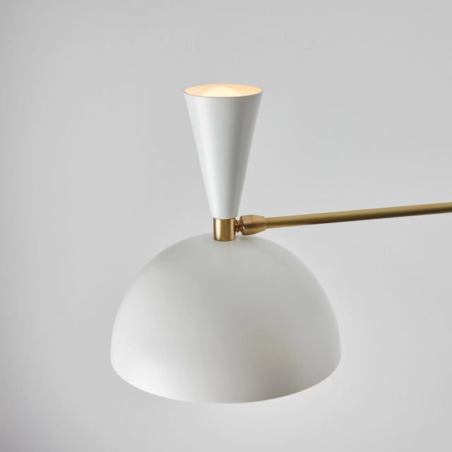 Large Three-Cone 'Lola Ii' Chandelier in White and Brass For Sale - Image 10 of 13