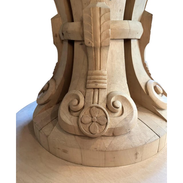 Wood Custom, Hand-Carved Center Table With Black Stone Top, by Hendrix Allardyce For Sale - Image 7 of 7