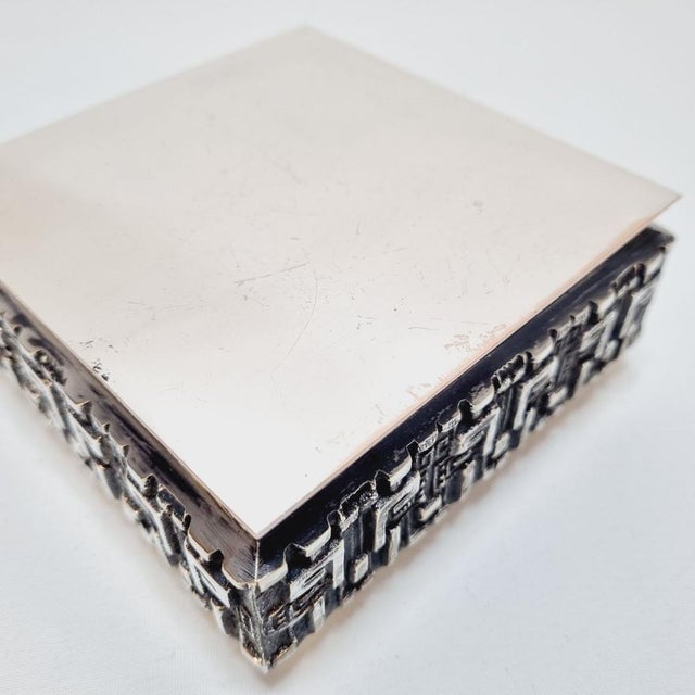 Mid-Century Modern Mid-Century Brutalist Metal Decorative Box, 1960s For Sale - Image 3 of 14