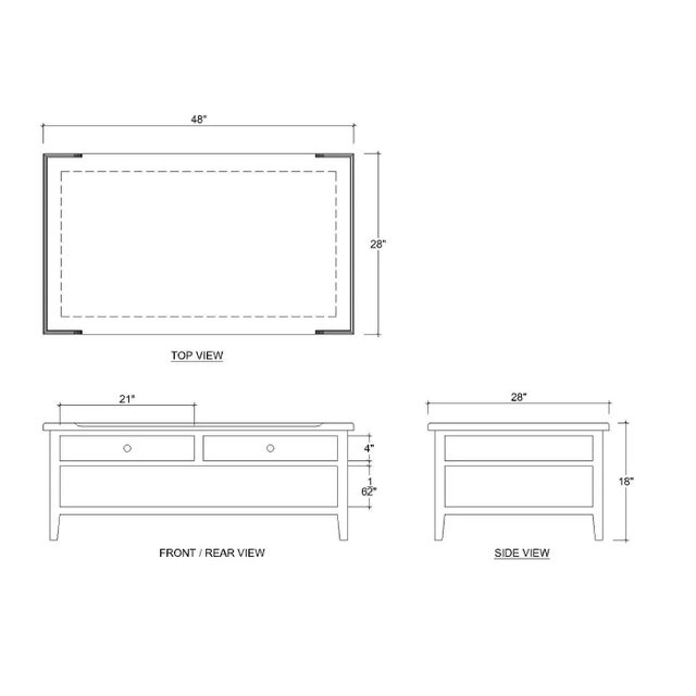 Wood Country Style Coffee Table in Charleston Grey For Sale - Image 7 of 7
