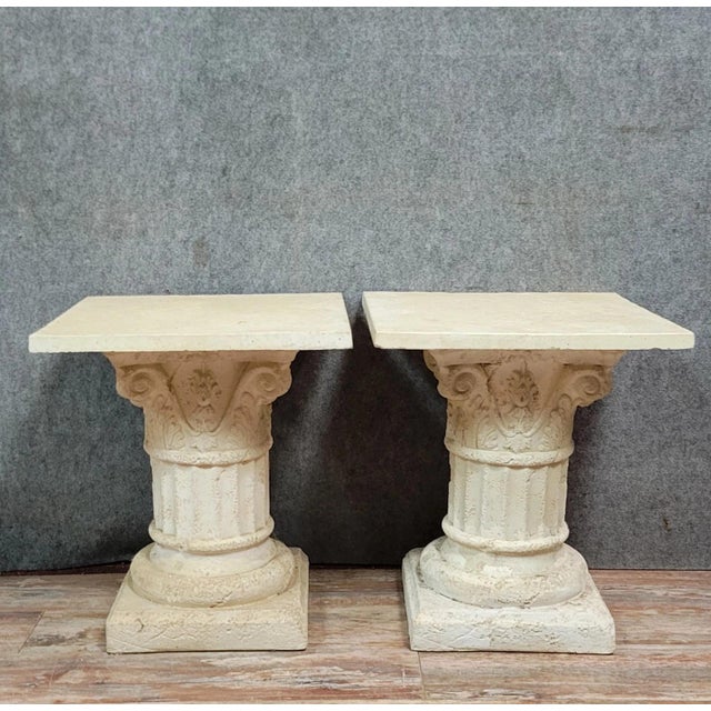 White Antique Columns in Plaster, 1890s For Sale - Image 8 of 8