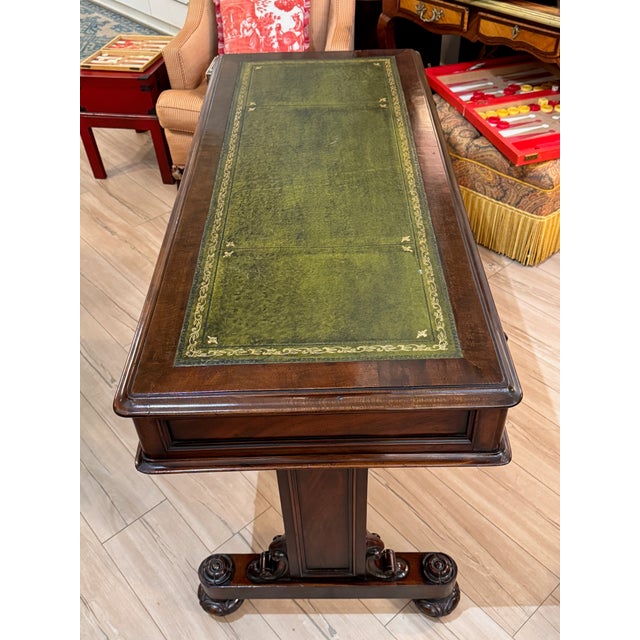 William IV Mahogany Library Table/Desk With Green Leather Inset Writing Surface For Sale - Image 12 of 12