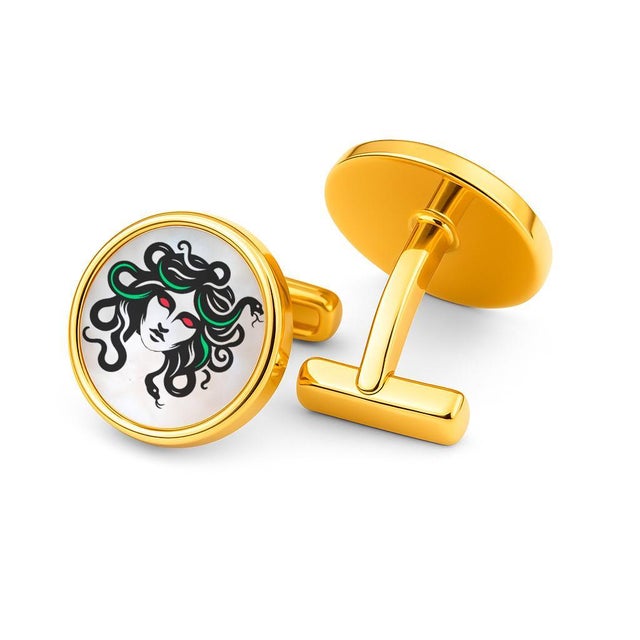 Not Yet Made - Made To Order Mother of Pearl Cufflinks - Medusa Cufflinks, A Pair For Sale - Image 5 of 5
