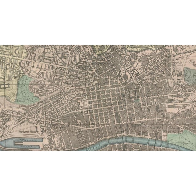 Late 19th Century Large Victorian Glasgow City Map by George W. Bacon, 1885 For Sale - Image 5 of 12