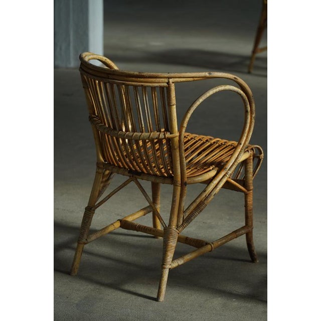 Danish Modern Bamboo Dining Chairs by Robert Wengler, 1930s, Set of 6 For Sale - Image 10 of 18