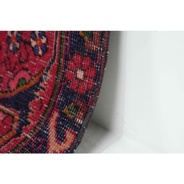 Textile 1970s Vintage Persian Handmade Wool 9x13 Red Area Rug For Sale - Image 7 of 11