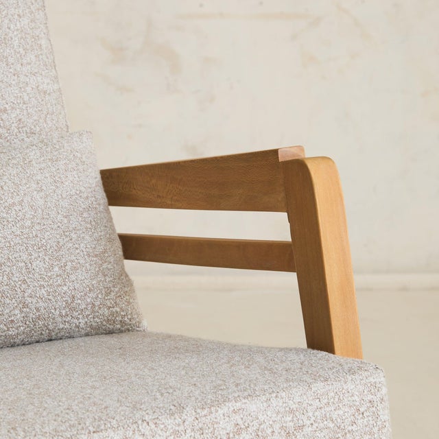 French Lounge Chair + Pillow in the Manner of René Gabriel, 1940s - 2 Available For Sale - Image 10 of 11