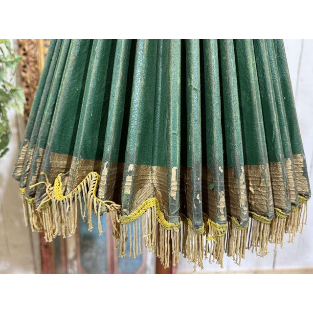 Indonesian Parasol in Wallpaper, Wood and Wool, 1950s For Sale - Image 17 of 18