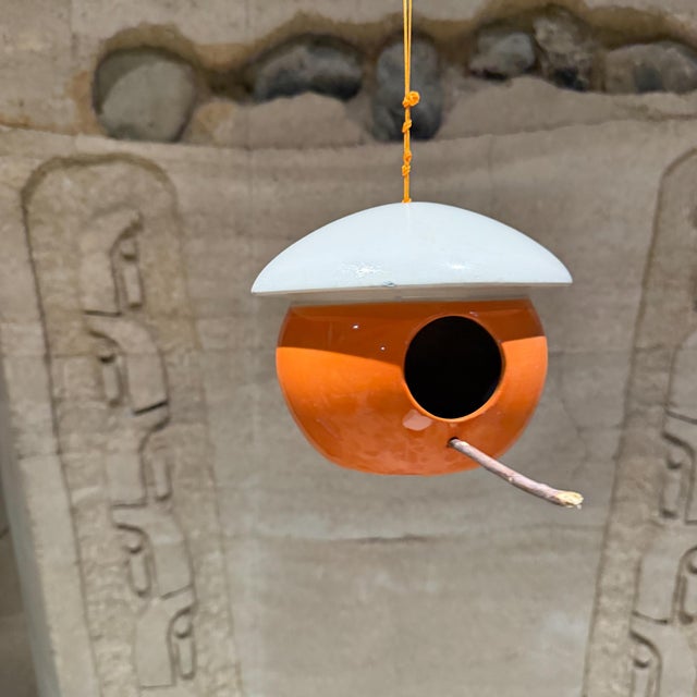 Orange Studio Ceramic Pottery Round Birdhouse Mid-Century Modern For Sale - Image 8 of 9