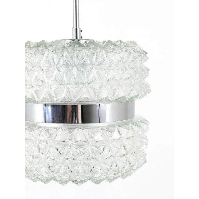 Chrome and Faceted Glass Pendant Light by Carl Fagerlund, 1960s For Sale - Image 3 of 11