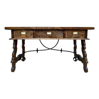 Antique Baroque Spanish Desk Table For Sale