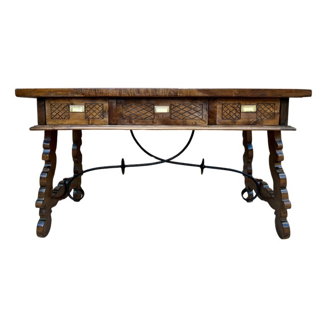 Antique Baroque Spanish Desk Table For Sale