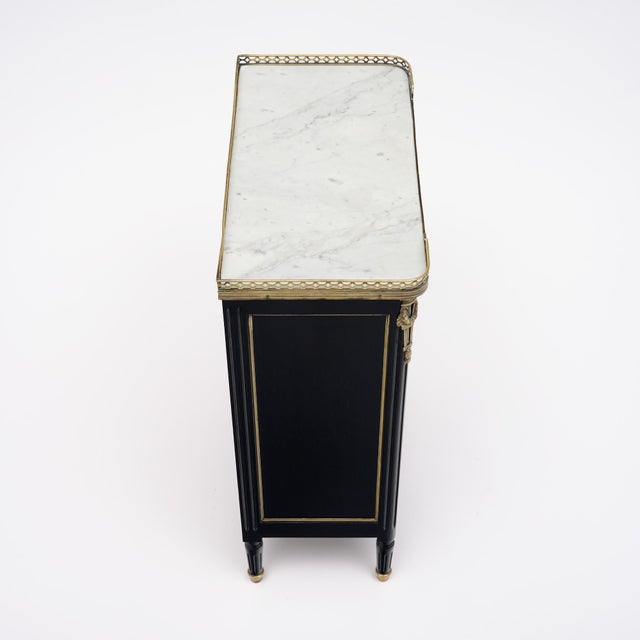 Petite Louis XVI Cabinet, Ebonized Mahogany, French, 1910s For Sale - Image 9 of 9