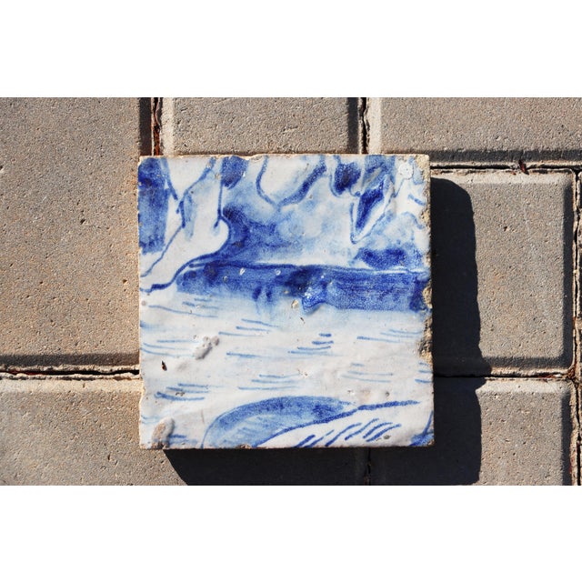Circa: 18th Century. Country: Portugal. Material: Earthenware, Tin-glazed pottery. Note: This tile was once part of a...