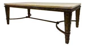 Mid-Century Modern French Gilded Iron and Onyx Coffee Table, 1960s