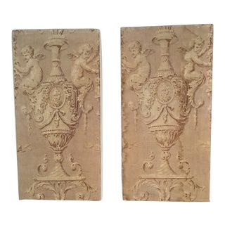 18th Century French Textile Printed Linen Panels - a Pair For Sale