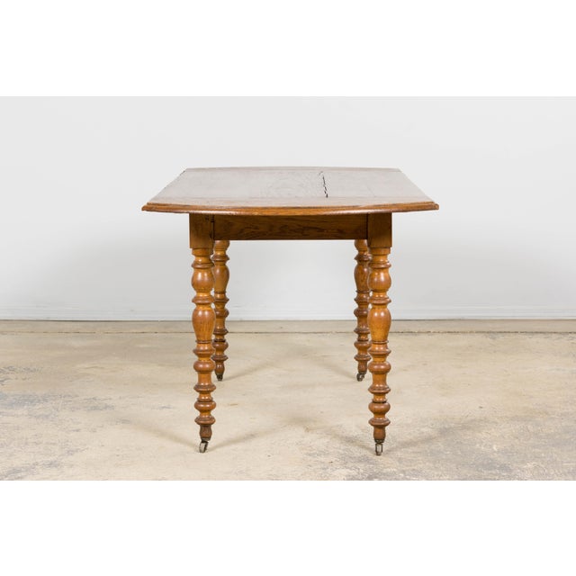 Antique French Country Oak Farm Table, Provence, Late 19th Century For Sale - Image 14 of 18