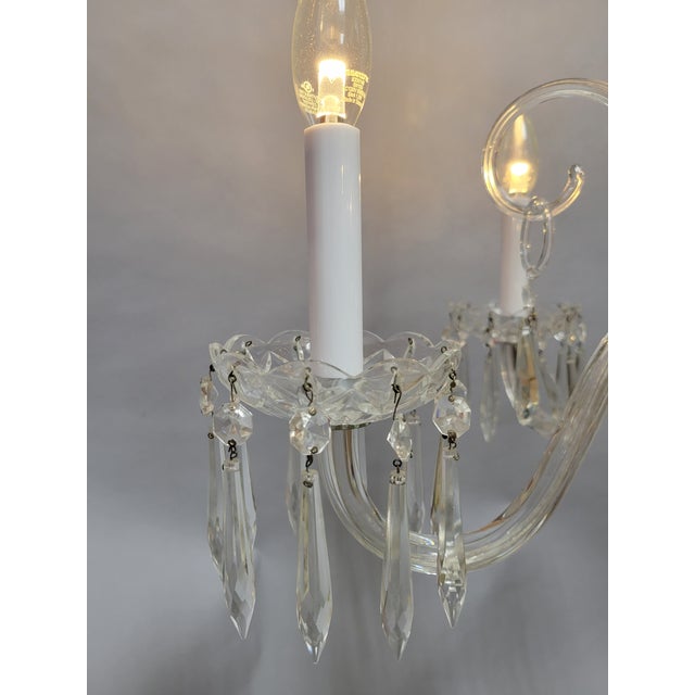 20th Century Traditional Crystal Chandelier-5 Arm For Sale - Image 9 of 10