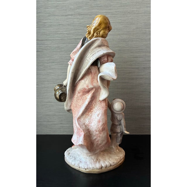 VTG Italian Sculpture of a Mother & Son by Amilcare Santini , 17" T., Heavy For Sale - Image 11 of 12