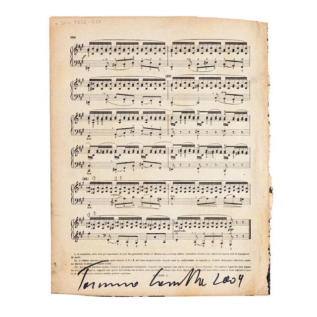 Musical Notes'' is a beautiful artwork in mixed media tempera and collage on a musical note, realized in 2009 by Tommaso...