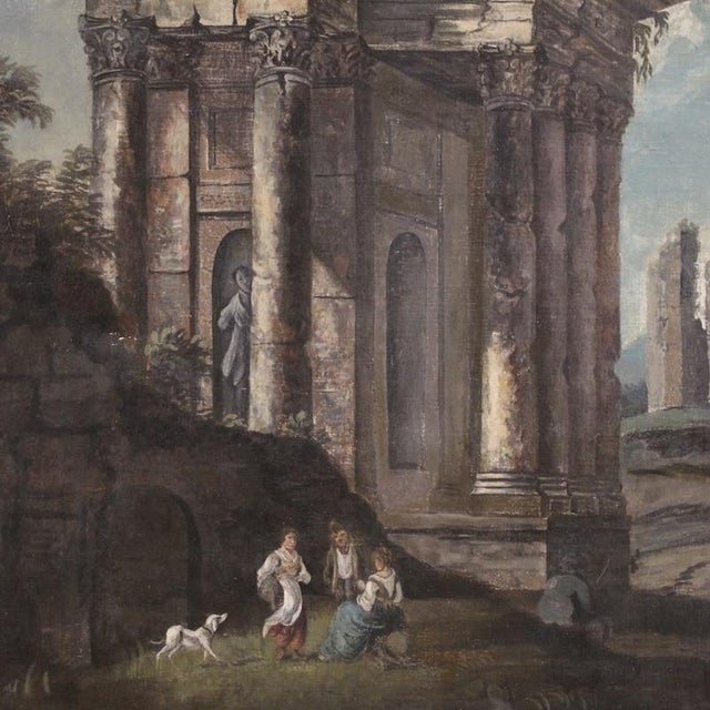 Italian Artist, 20th century Italian architectural capriccio painting, Oil on Canvas For Sale - Image 11 of 16