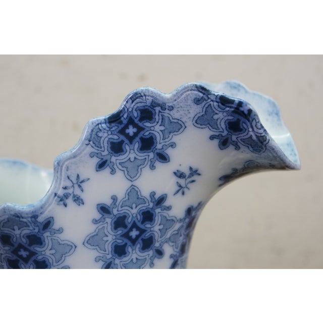 Antique w.h. Grindley Flow Blue Pitcher 1897 English Ironstone Water Jug For Sale - Image 11 of 13
