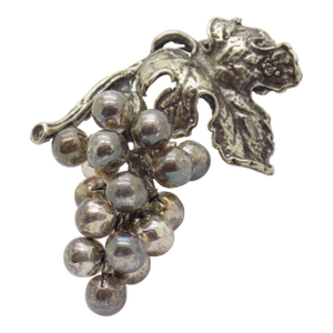 Vintage Italian Handmade Genuine Silver Bunch of Grapes Large Miniature Figurine