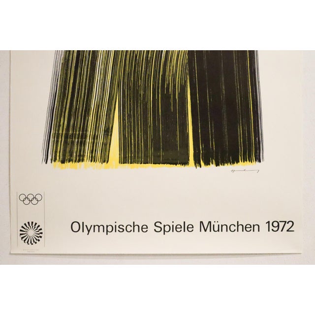 Abstract Expressionism 1972 Munich Olympics Lithograph Poster - Hans Hartung - Brushstrokes For Sale - Image 3 of 5