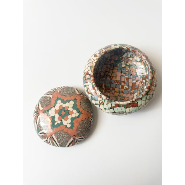 Signed Jean Gerbino for Vallauris lidded jar with gorgeous clay patterning ca. 1950s.