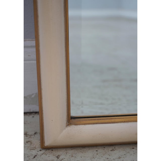 1990s Queen Anne Design Beveled & Etched Glass Off White Mirror For Sale - Image 5 of 12