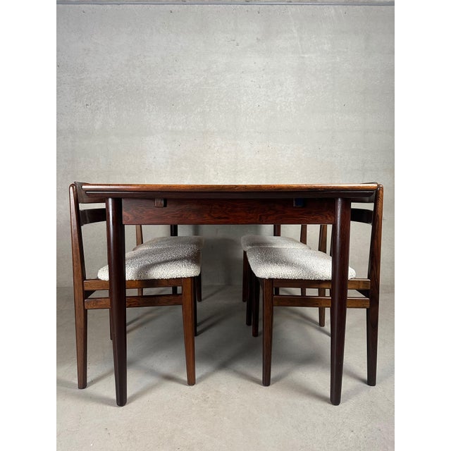 Mid-Century Modern Rosewood Dining Set, 1950s, Set of 5 For Sale - Image 4 of 18