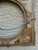 Mid-Century Ornate Gold Painted Square Wood Frame With Round Opening For Sale - Image 12 of 15