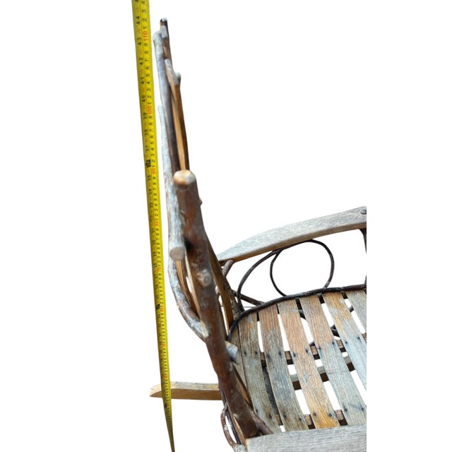 Vintage Amish Handmade Hickory & Oak Bentwood Rocking Chair For Sale - Image 9 of 13