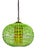 Green Vintage Rattan Green Globe Oange Glass Shade Pendant Light For Sale - Image 8 of 18