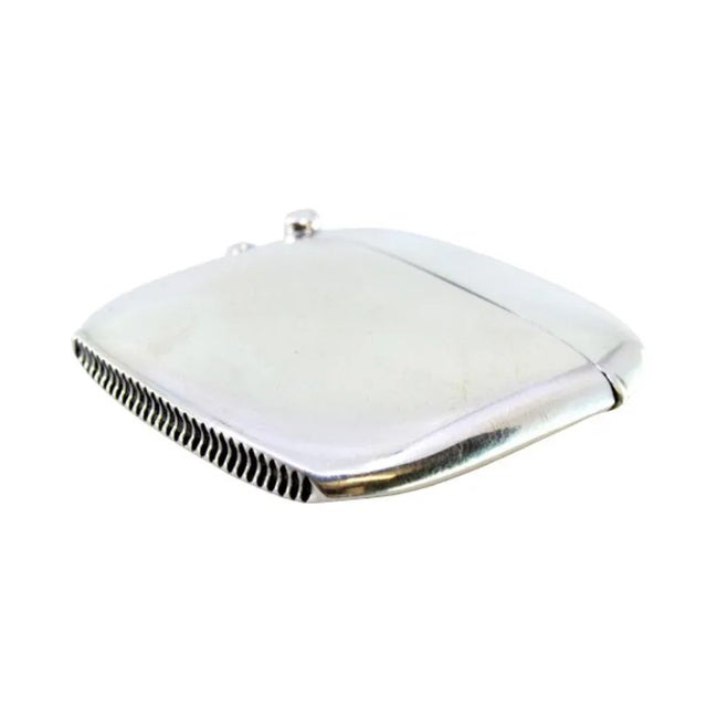 Metal Plain Silver Matchbox with Beveled Corners and Hanging Ring For Sale - Image 7 of 7
