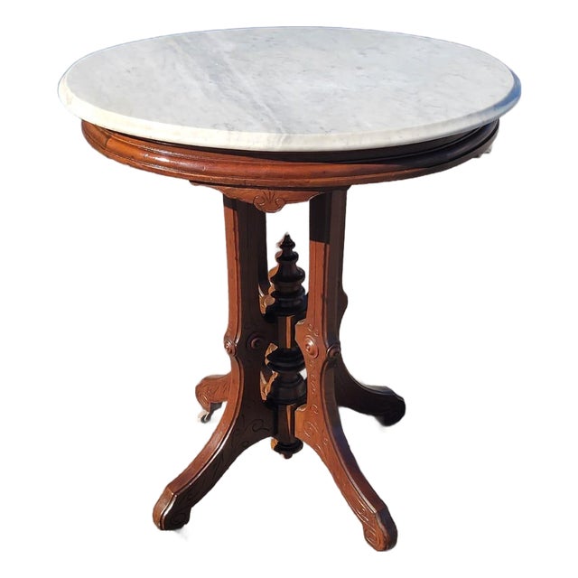 19th Century American Victorian Marble Side Table For Sale