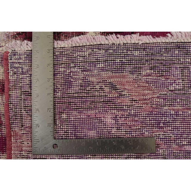 Tabriz Rug 10′ X 12’8” Pink Wool Vintage Overdyed Hand-Knotted Oriental Carpet For Sale - Image 15 of 15
