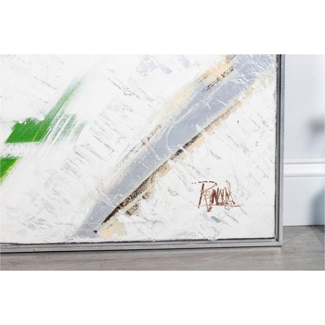 Signed Contemporary Tennis Player, Mixed Media on Canvas For Sale In Providence - Image 6 of 6