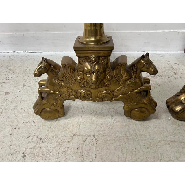 Brass Log Andirons, Set of 2 For Sale - Image 9 of 16