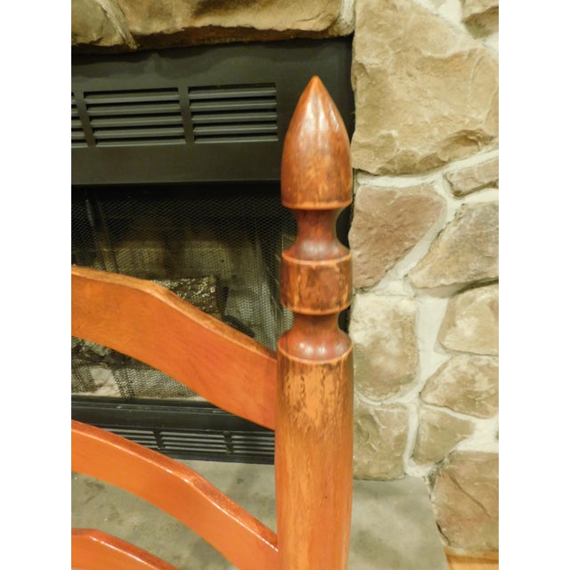 1920s Pair of Red Ladderback Chairs With Rush Seats For Sale - Image 11 of 18