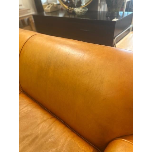 Animal Skin Ralph Lauren Style Leather Sofa For Sale - Image 7 of 15