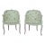 Pair Embroidered Stitched French Style Chairs For Sale