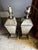 1980s Neoclassical Foxed Mirror & Brass Table Lamps - A Pair For Sale - Image 4 of 9