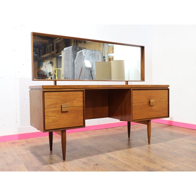 1960s Mid Century Modern Vintage Teak Vanity Desk Dresser by G Plan Kofod Larsen For Sale - Image 4 of 14