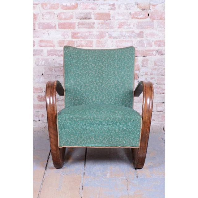 Brown Czech Art Deco H-269 Lounge Chairs by Jindrich Halabala for Up Závody, 1930s, Set of 2 For Sale - Image 8 of 15