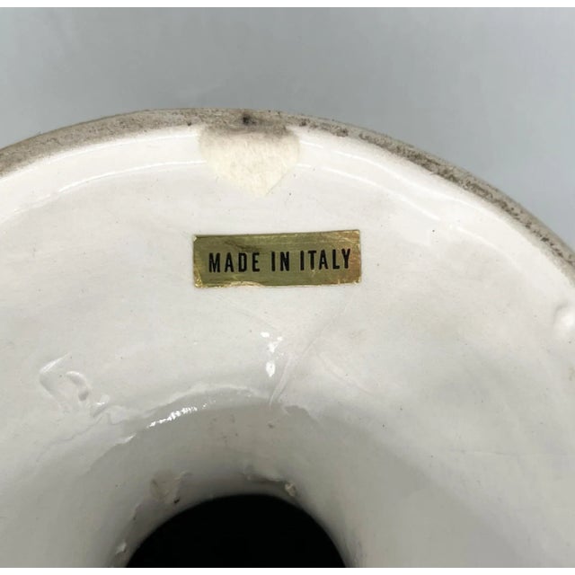 Vintage Blanc De Chine Italian White Glazed Ceramic Fruit Topiary on Pedestal – Mid-Century / Hollywood Regency / Italian Provincial For Sale - Image 9 of 15