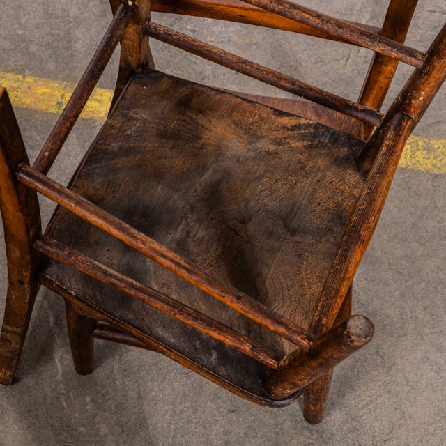 English Ash and Elm Childrens Chapel Chairs, 1940s, Set of 5 For Sale - Image 6 of 8