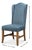 Blue Leather Wingback Dining Chairs, High Back, Sets of 2 For Sale - Image 11 of 11